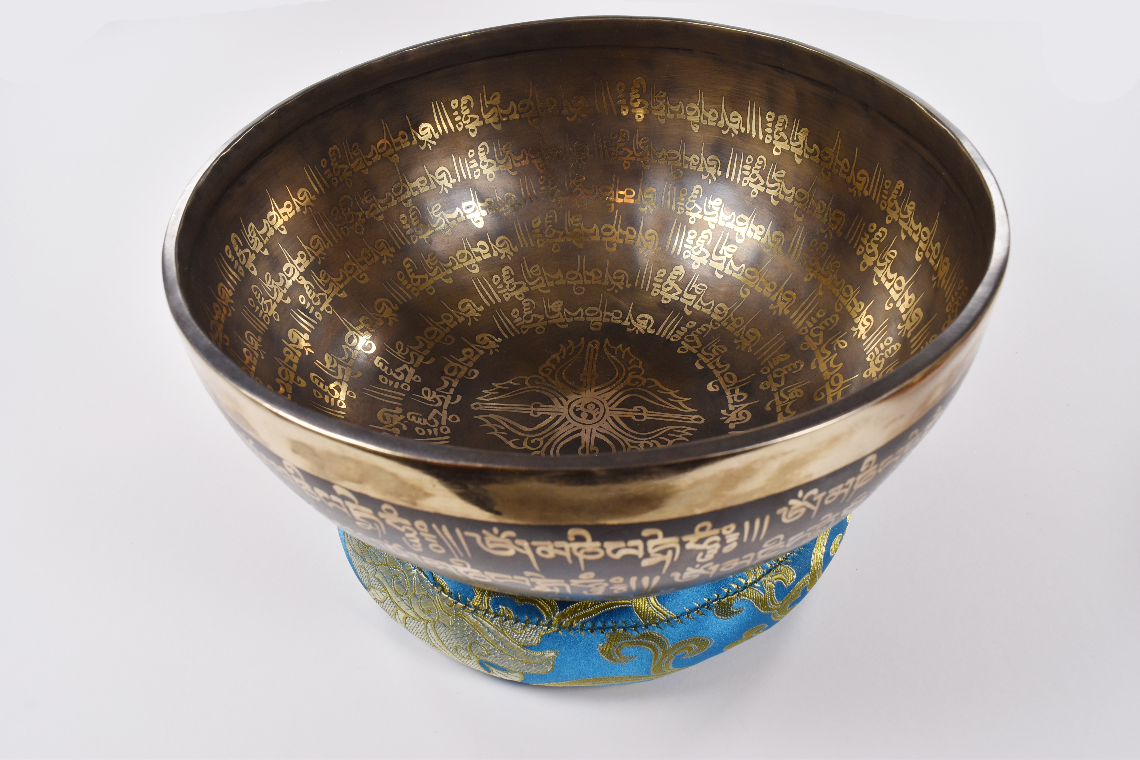 Tibetan Brass Singing Bowl — 12 Inch Style 2
